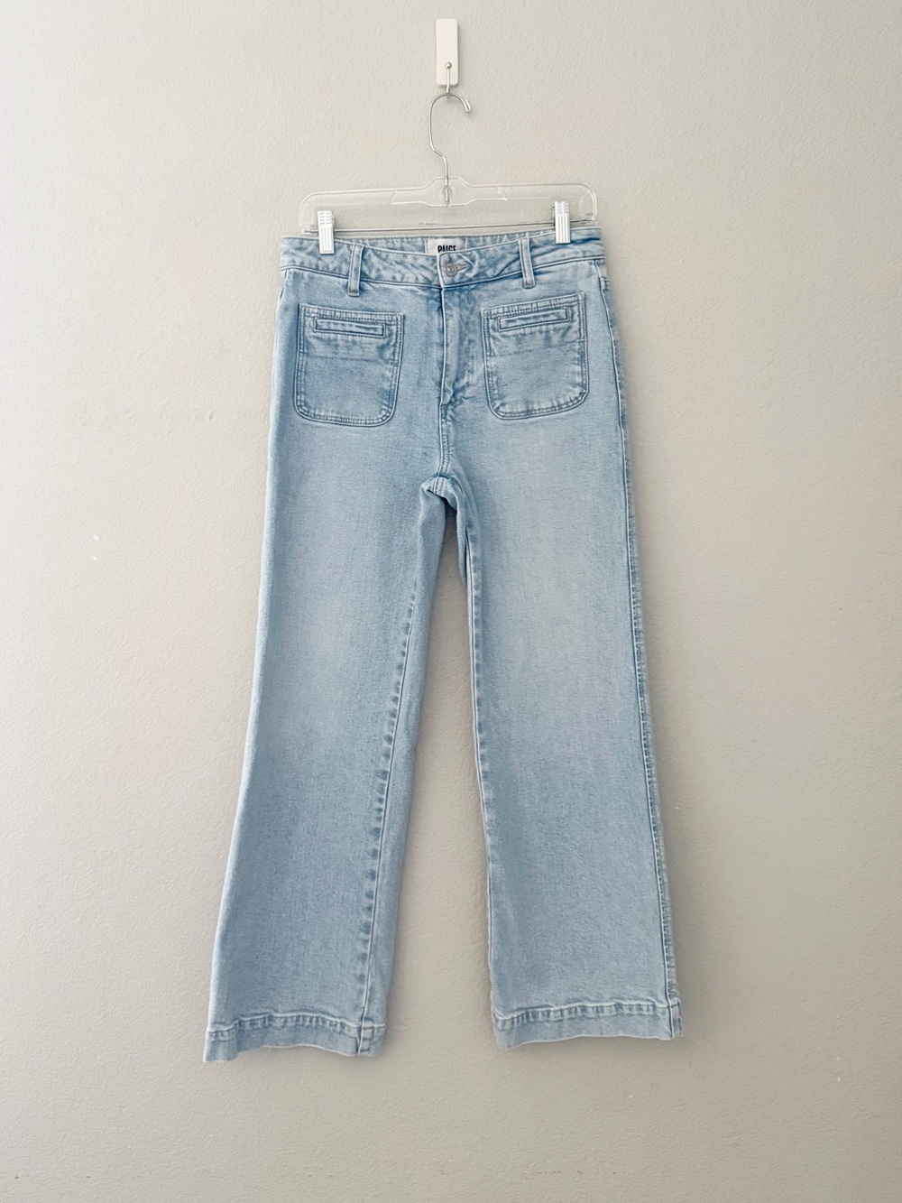 Paige Leenah Ankle Wide Leg Jeans 28 Light Denim Blue Olevia Coastal Minimalist - Picture 5 of 13